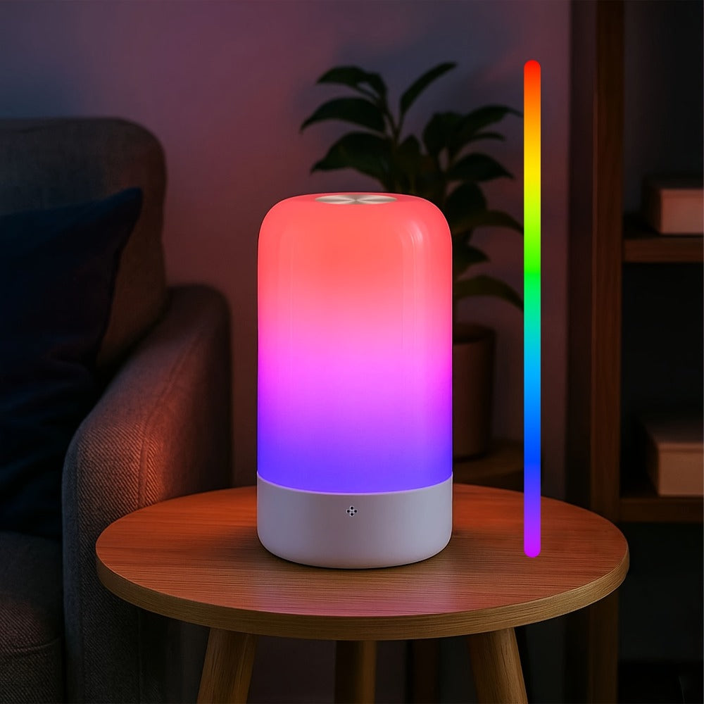 RGB Night Light Touch Control Bedside Lamp 13 Colors 3-Level Dimming LED Desk Lamp USB Powered for Bedroom Kids Room Bathroom Christmas Gift Decor