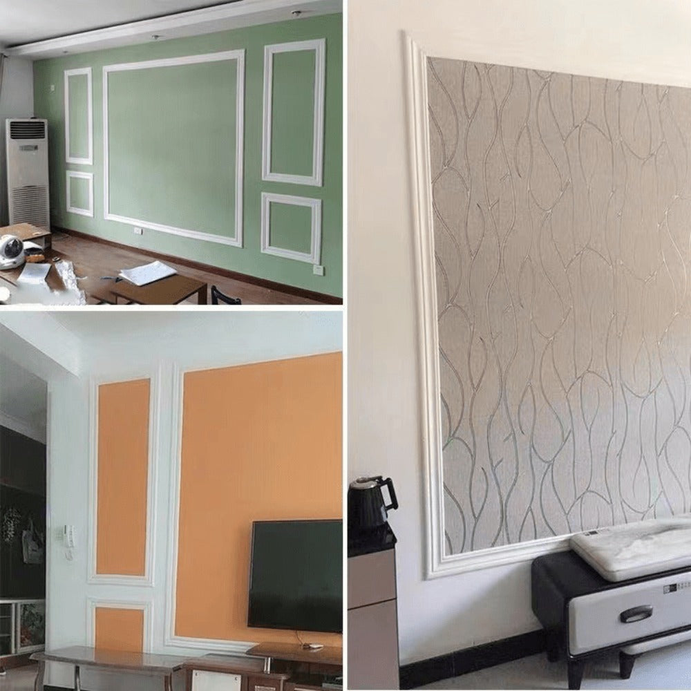 3D Self-Adhesive Foam Baseboard Wall Trim Sticker Waterproof Peel and Stick Carved Wallpaper Border Skirting for Home Decor White Silver Gray Copper Gold 4 8 12 Rolls