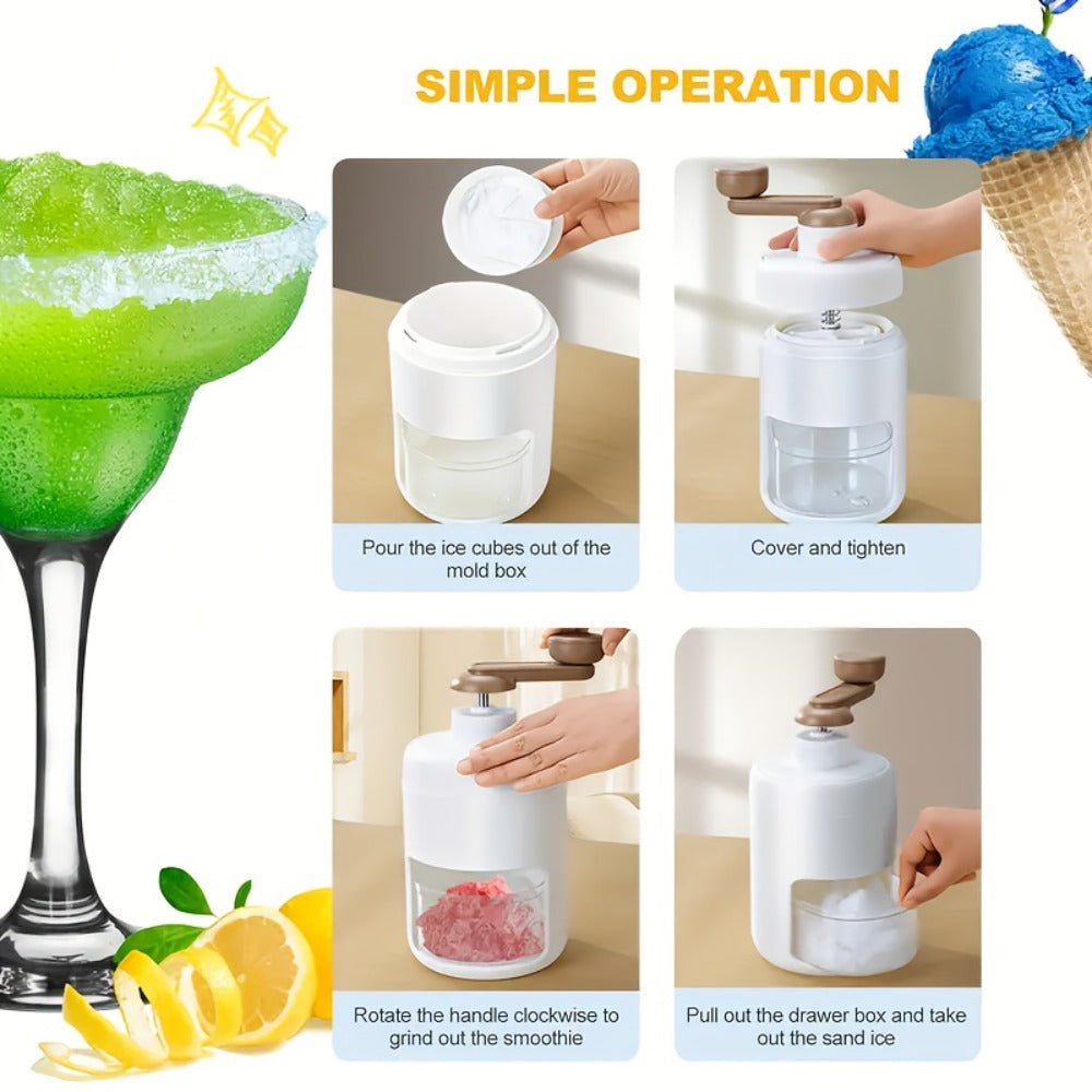 Manual Ice Shaver Machine ¨C Hand-Powered Snow Cone Maker & Ice Crusher, BPA-Free, Portable for Home, Parties, Picnics & BBQs, Includes Ice Cube Trays, Easy to Use Shaved Ice Maker for Kids & Adults