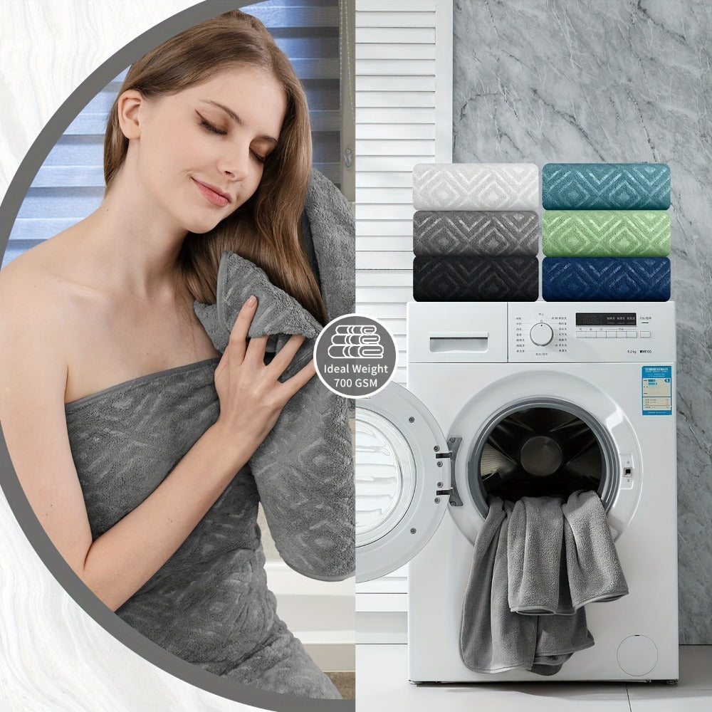 700GSM Bath Towel Set 8 Piece Extra Large Ultra Soft Thick - Highly Absorbent Quick Dry | 2 Oversized Bath Towels 2 Hand Towels 4 Washcloths | 16 Colors | Bathroom Hotel Gym Spa Adult Gift Set