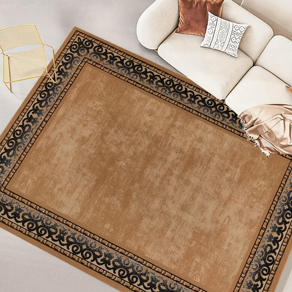 Bohemian Area Rug Machine Washable Non-Slip Vintage Flannel Floor Rug for Living Room Bedroom Home Decor