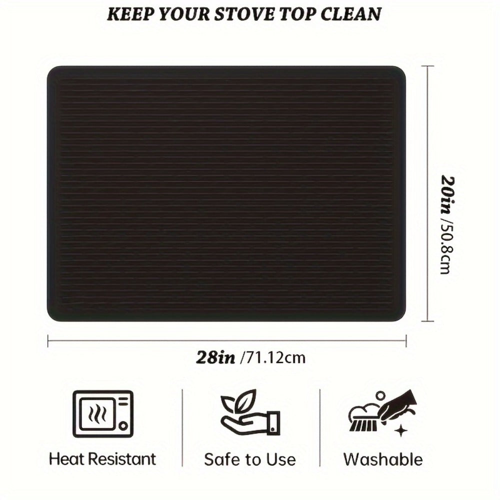 Silicone Stove Top Cover Protector 28x20 Inch ¨C Heat-Resistant Glass Cooktop Cover for Electric & Ceramic Stoves, Scratch-Proof Surface Mat & Kitchen Dish Drying Pad
