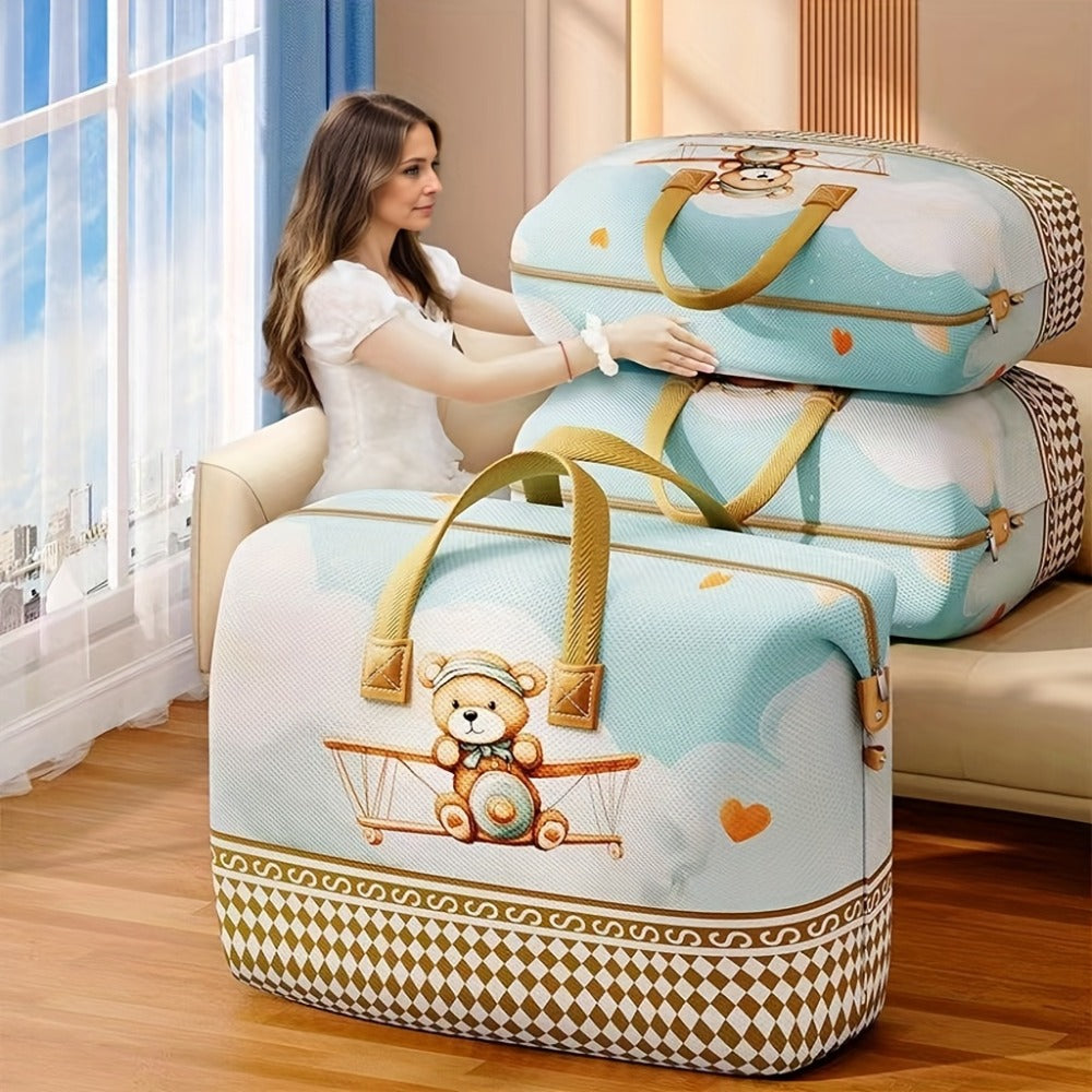 Large Capacity Moisture-Proof Storage Bag for Blankets, Clothes & Bedding ¨C Extra Large Organizer Bag for Moving, Travel & Dorm | Waterproof, Zippered, Space Saving Storage Solution