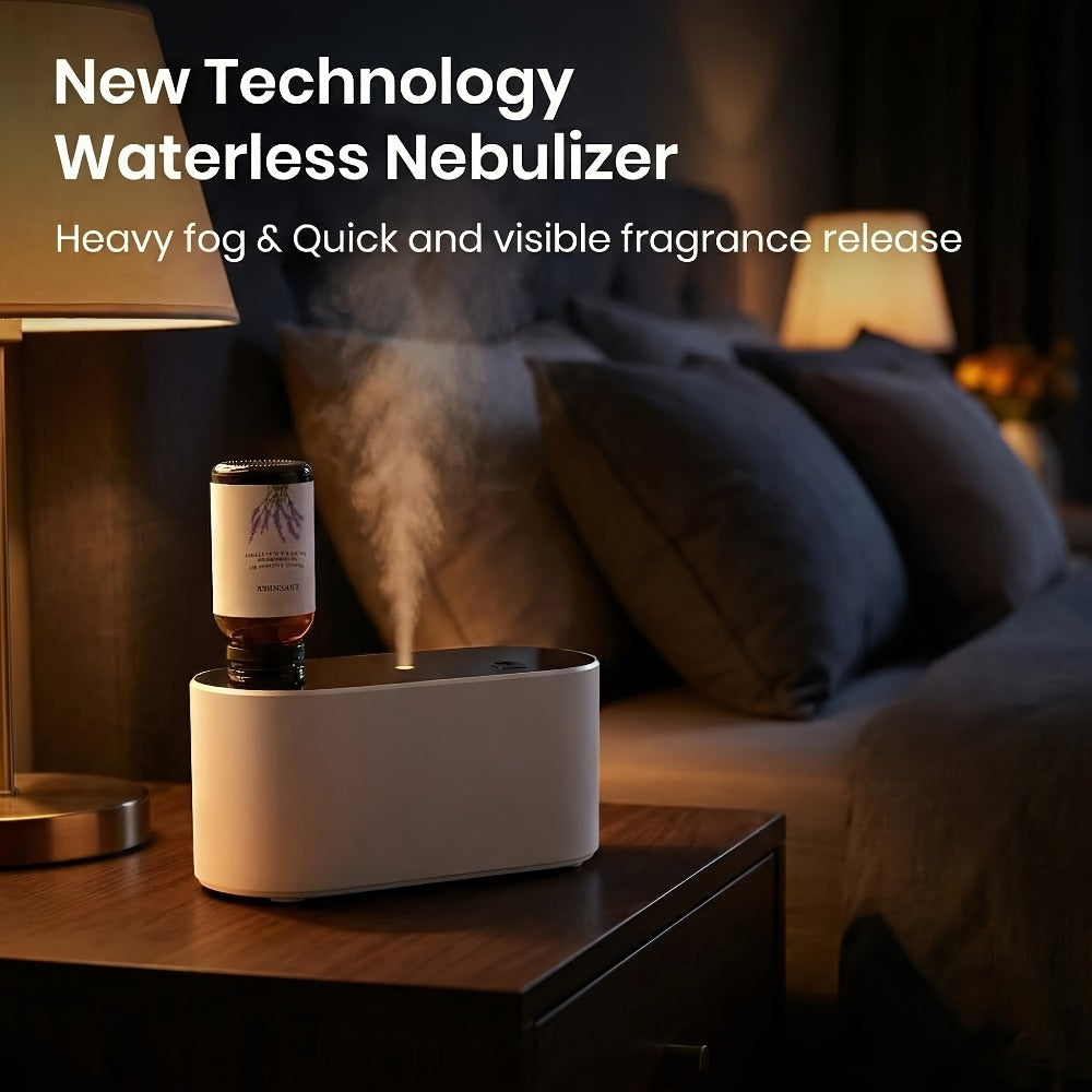 Waterless Essential Oil Diffuser ¨C Smart Aroma Diffuser with 3 Modes, Auto Cycle Atomizer & Colorful LED Lights for Home Office Car Yoga, Mini Portable Scent Diffuser (Oils Not Included)