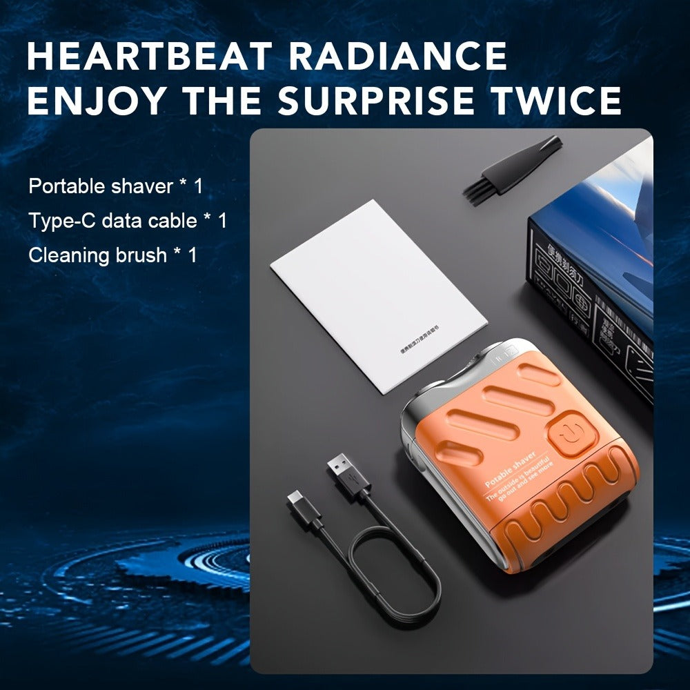 Mini Electric Shaver for Men ¨C USB Rechargeable Double Blade Razor with Digital Display & Travel Case, Compact Portable Shaving Kit Gift for Men, Boyfriend, Father¡¯s Day, Christmas