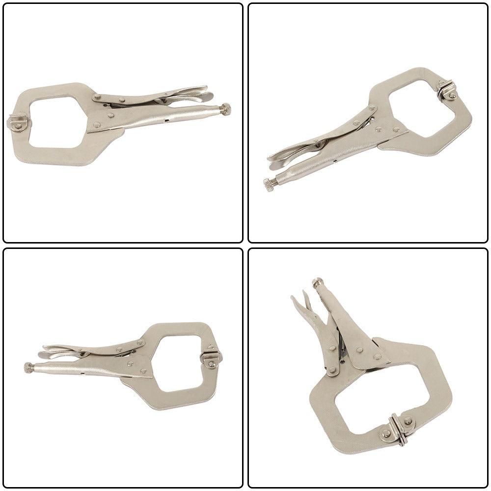 Locking C Clamp Set 5-Piece 11-Inch ¨C Adjustable Vise Grip Pliers with Swivel Pad Jaws, Heat-Treated Alloy Steel, for Woodworking, Welding, Automotive & Shop Use