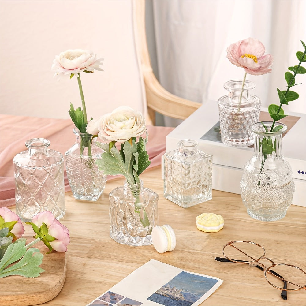 Glass Bud Vases Bulk Set ¨C Clear Flower Vases for Wedding Table Centerpieces, Home Decor, Birthday, Anniversary & Holiday Party Decorations