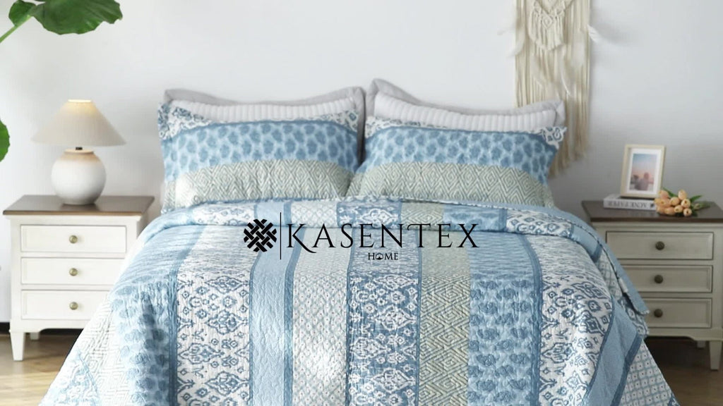 Floral Quilt Set Lightweight Bedspread Coverlet 2 or 3-Piece, All Season Hypoallergenic Breathable Paisley Patchwork Print Quilt for Bedroom Guest Room Dorm RV Cabin, Twin Queen King, Shabby Chic