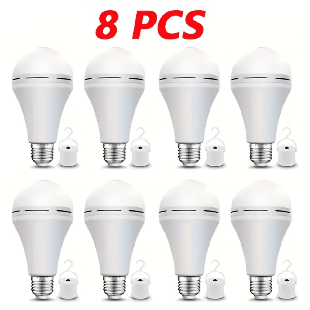 Emergency Light Bulb for Power Outages 2000mAh Rechargeable LED 6000K with Backup Battery ¨C Auto-On Failure Detection, Hangable Emergency Lighting for Home Camping Power Failure, 4 8 12 Pack