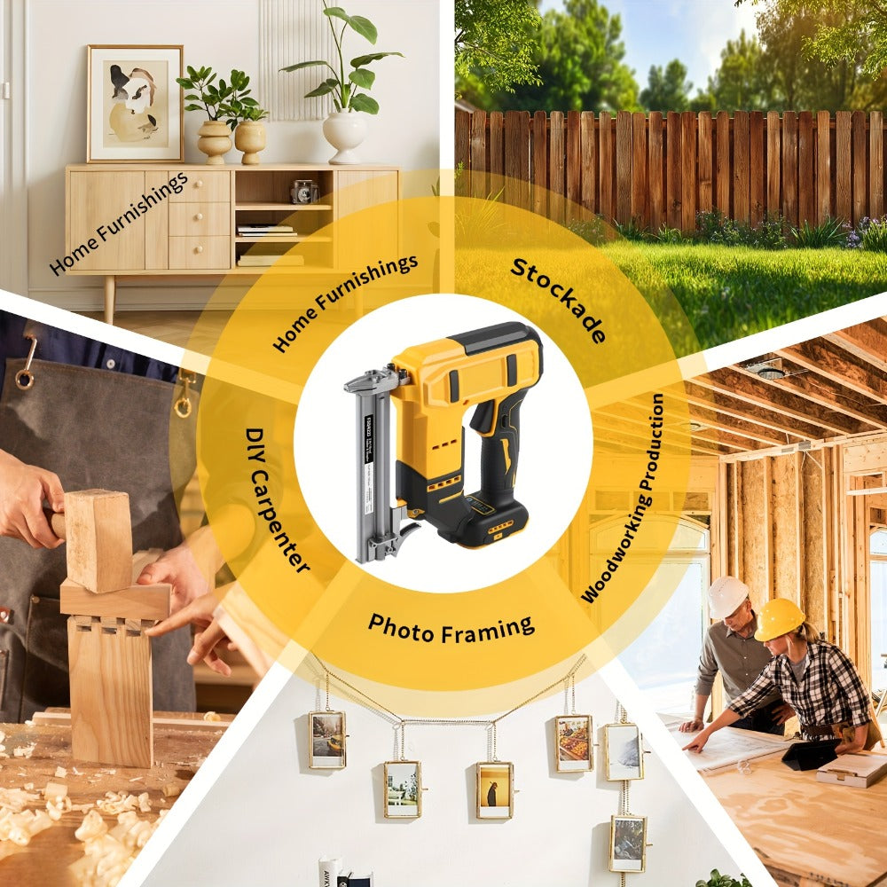Cordless Brad Nailer and Stapler 2-in-1 Compatible with DEWALT 20V MAX Battery, Brushless Motor, Heavy-Duty Safety Lock, Fires 1-3/16¡± Nails & 7/8¡± Staples for Flooring Trim Woodworking (Tool Only)