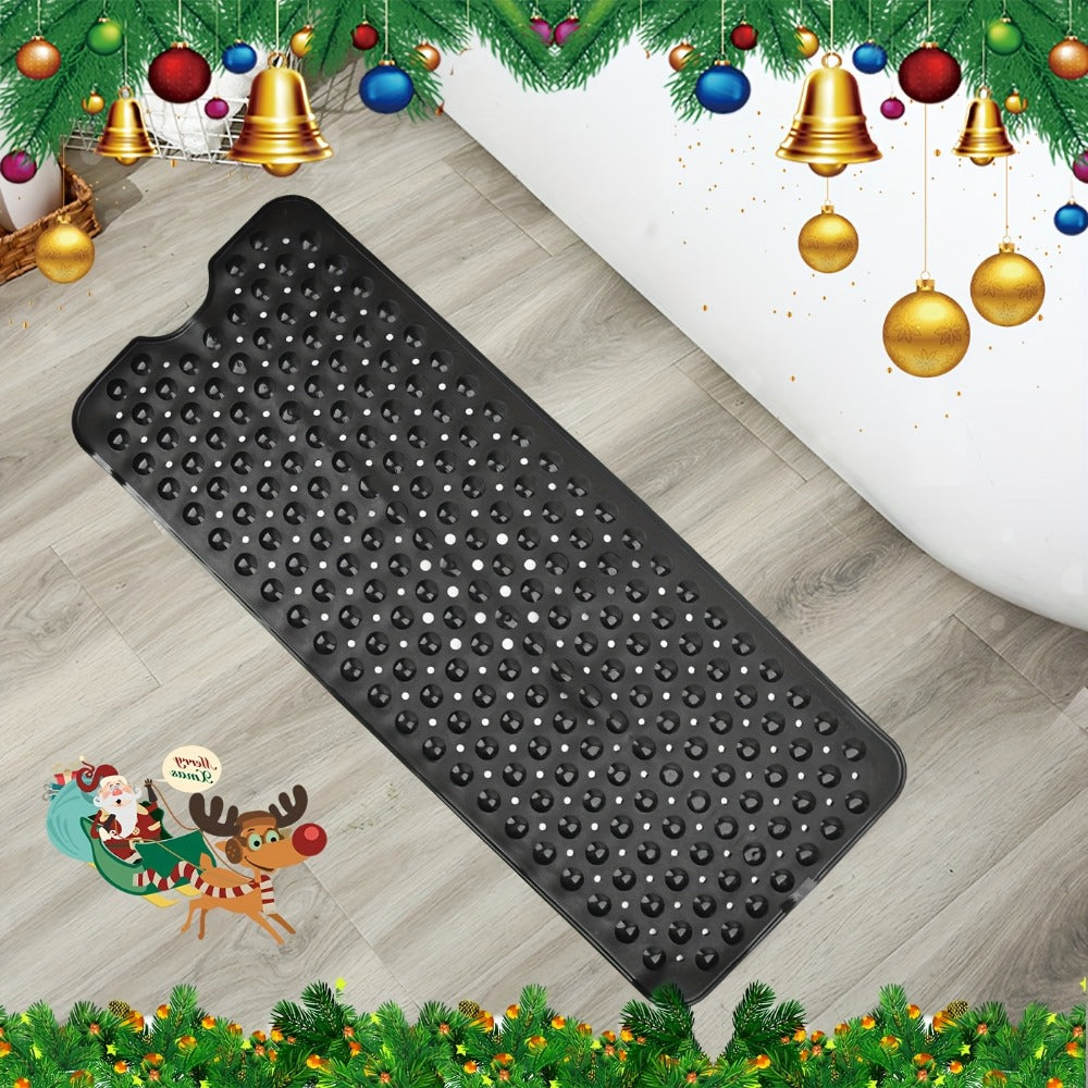 Non-Slip Shower Mat with Suction Cups & Massage Rings - Quick Drain Bath Mat for Shower, Bathtub, Hotel & Bathroom - Round Hole Design Anti-Slip Rug