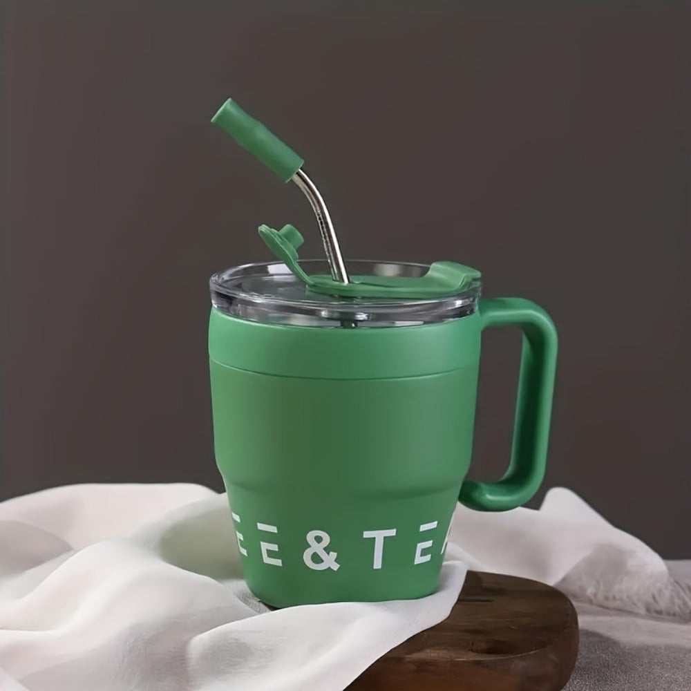 Insulated Stainless Steel Tumbler with Straw & Lid - 16oz Double Wall Vacuum BPA-Free Travel Mug for Hot & Cold Drinks