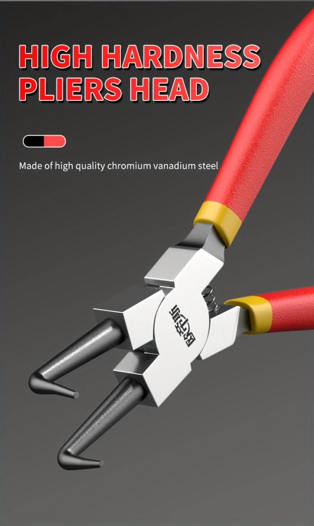 Snap Ring Pliers Set 4pcs - 7 & 9 Inch Straight Curved Jaw Internal External Circlip Pliers Spring Loaded Precision Retaining Ring Tool with Storage Box or Bag
