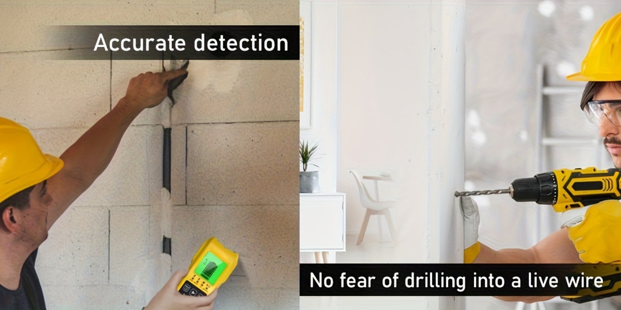 Stud Finder Wall Scanner 7-in-1 LCD Display Sound Alert | Wood Deep Stud Metal AC Wire Moisture Meter Temperature Sensor | Center-Finding Digital Wall Detector for DIY Home Renovation Construction