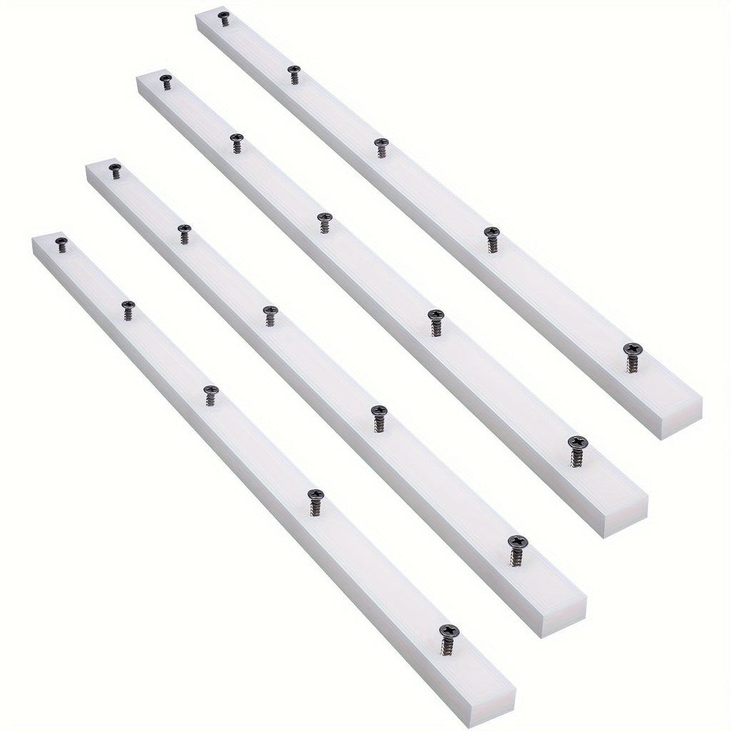 UHMW Miter Bar for Table Saw Crosscut Sled ¨C 3/4¡± x 3/8¡± x 17¡± Predrilled T-Slot Track with 10 Screws for Jigs Fixtures & Miter Slots, Smooth Low-Friction Glide