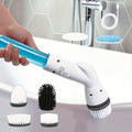 Electric Spin Scrubber Cordless Rechargeable - Adjustable Handle with 6 Brush Heads, All-Purpose Power Scrubber for Bathroom, Kitchen, Tile, Shower, Tub & Car, Time-Saving Cleaning Tool, White