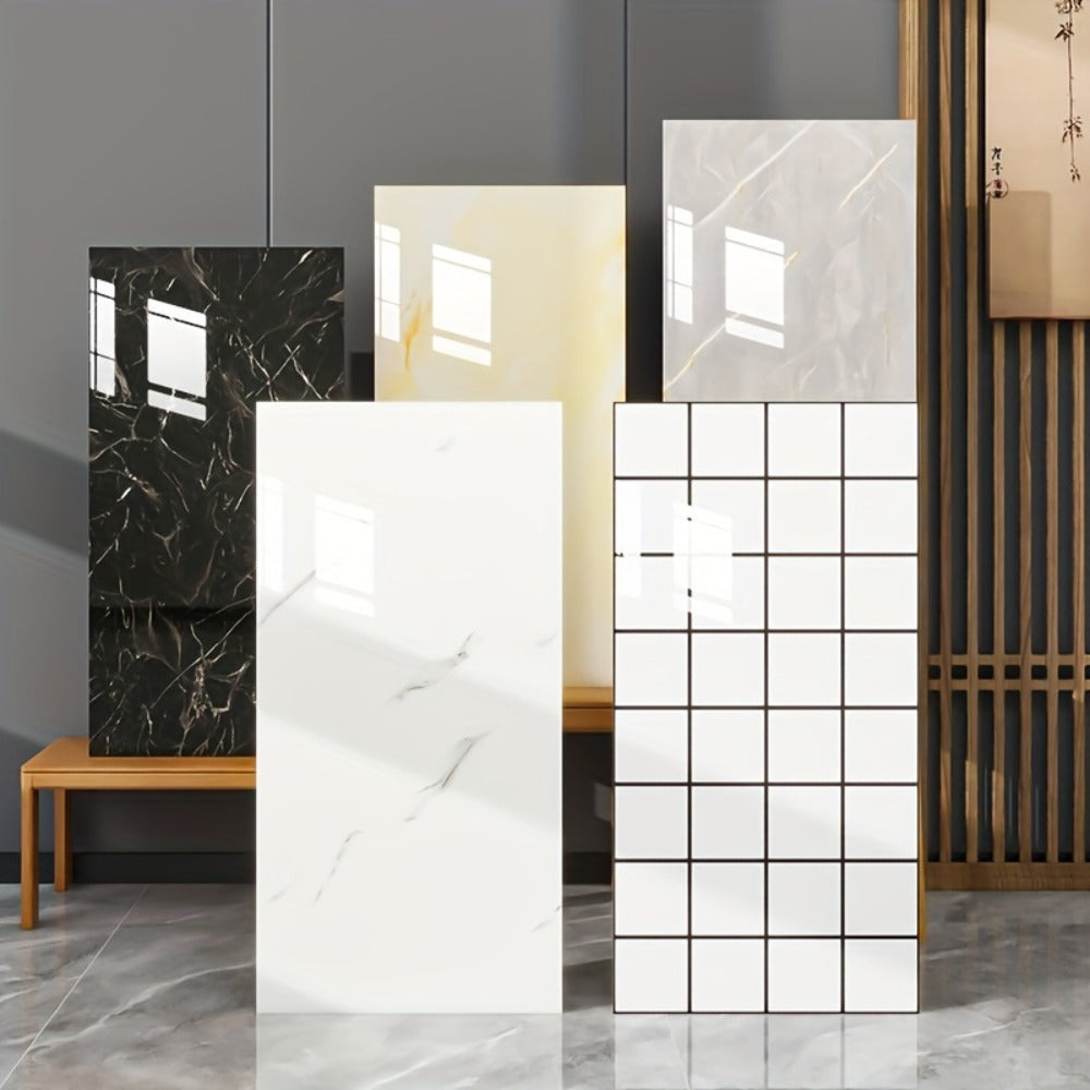 Peel and Stick Wall Panels Marble Pattern Self-Adhesive PVC Wall Tiles Waterproof Backsplash Stickers for Kitchen Bathroom Living Room Home Decor 20/40Pcs