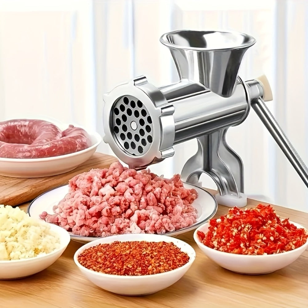 Manual Meat Grinder with Table Clamp Heavy Duty Stainless Steel Hand Crank Food Processor for Grinding Meat Vegetables & Spices ¨C No Electricity Required
