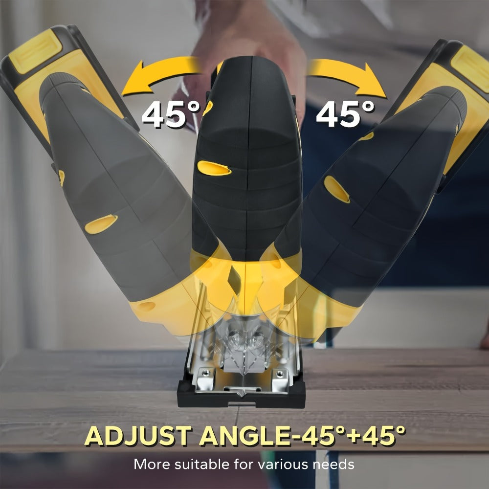 Cordless Jigsaw Compatible with DeWalt 20V Battery - Variable Speed 0-2700 RPM, 80mm Cutting Depth, LED Work Light, 0¡ã-45¡ã Bevel, 3 Orbital Settings for Wood Metal PVC Cutting