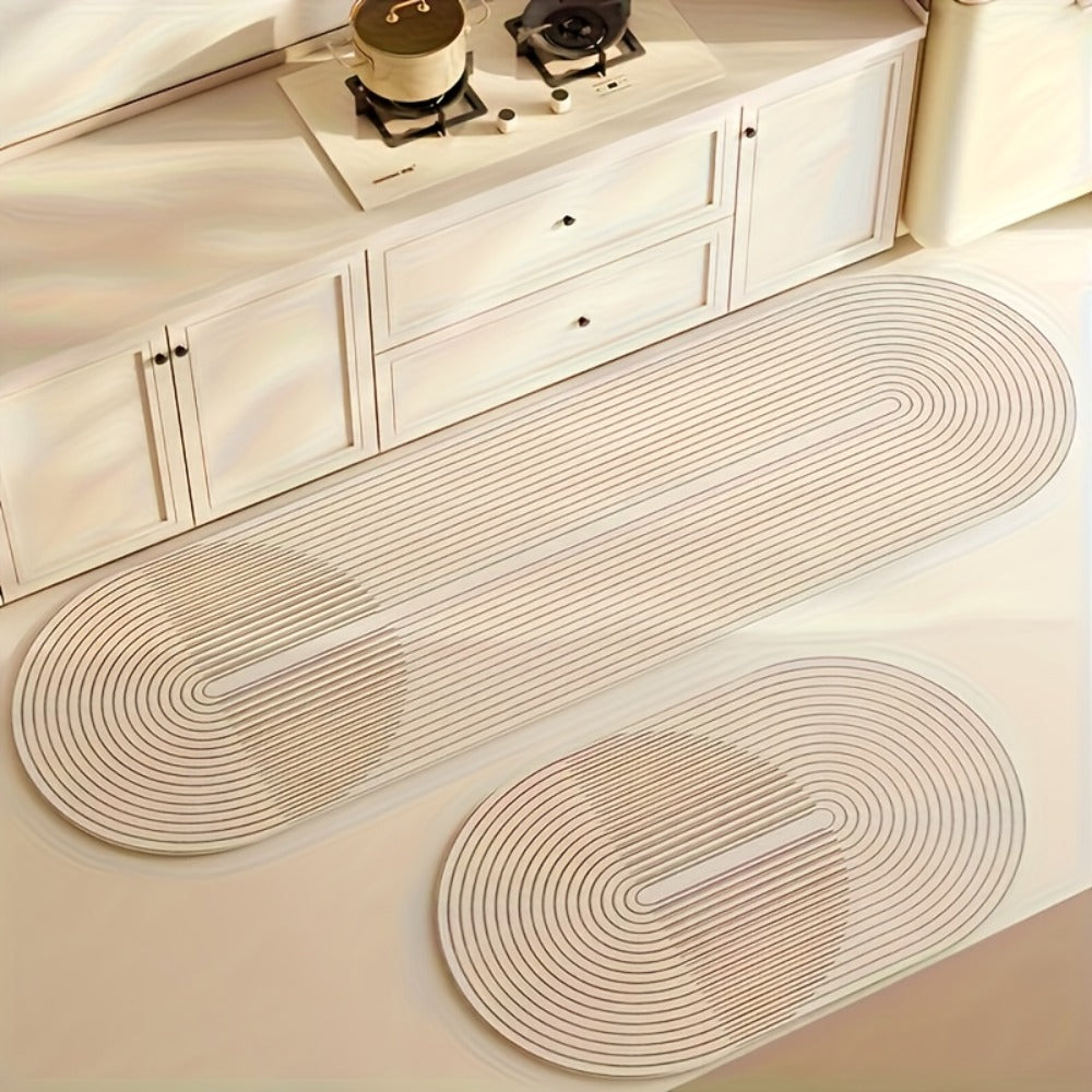 Anti-Fatigue Kitchen Mat Non-Slip Absorbent Standing Mat for Kitchen Laundry Room Hallway Bathroom Entryway Door Mat Comfort Floor Pad Striped Design