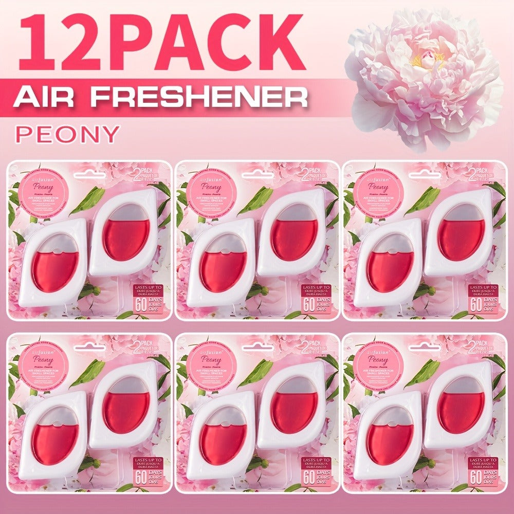 Air Freshener Odor Eliminator for Home Closet Bathroom Pets Small Space 0.25oz Up to 30 Days 6 Scents Eucalyptus Lavender Hawaiian Peach Black Ice Linens Sky 2 6 or 12 Pack