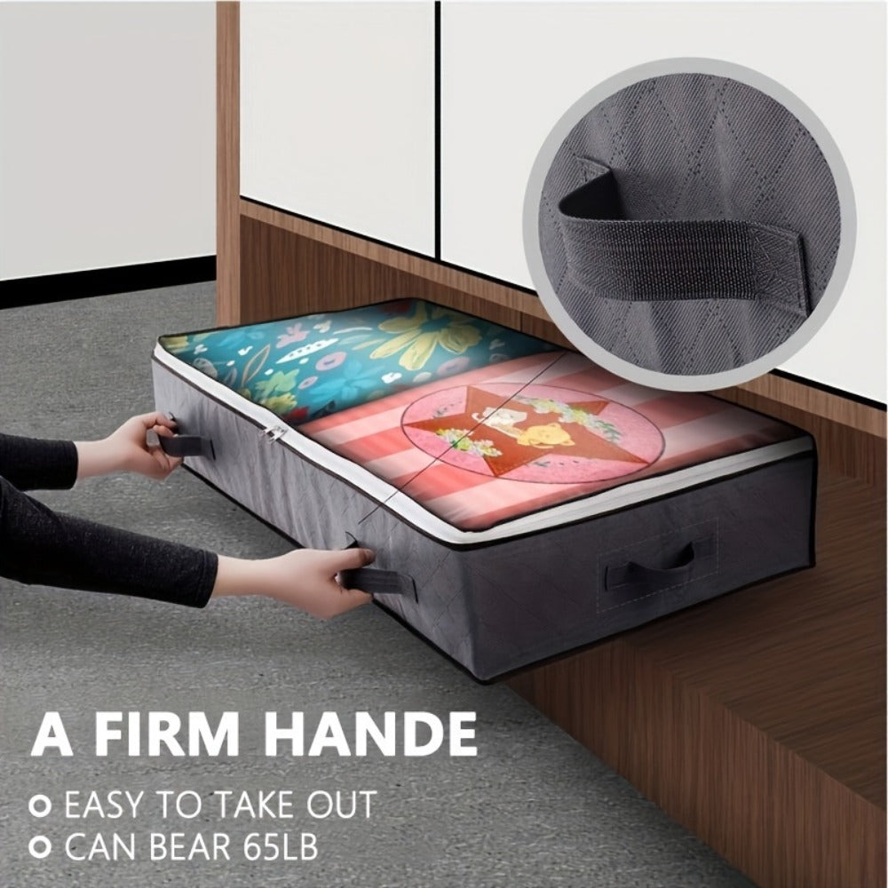 Under Bed Storage Box Extra Large 23.78gal with Transparent Window & Sturdy Handles ¡ª Clothes, Quilts & Bedding Organizer for Home | Gray | 2 or 6 Pack
