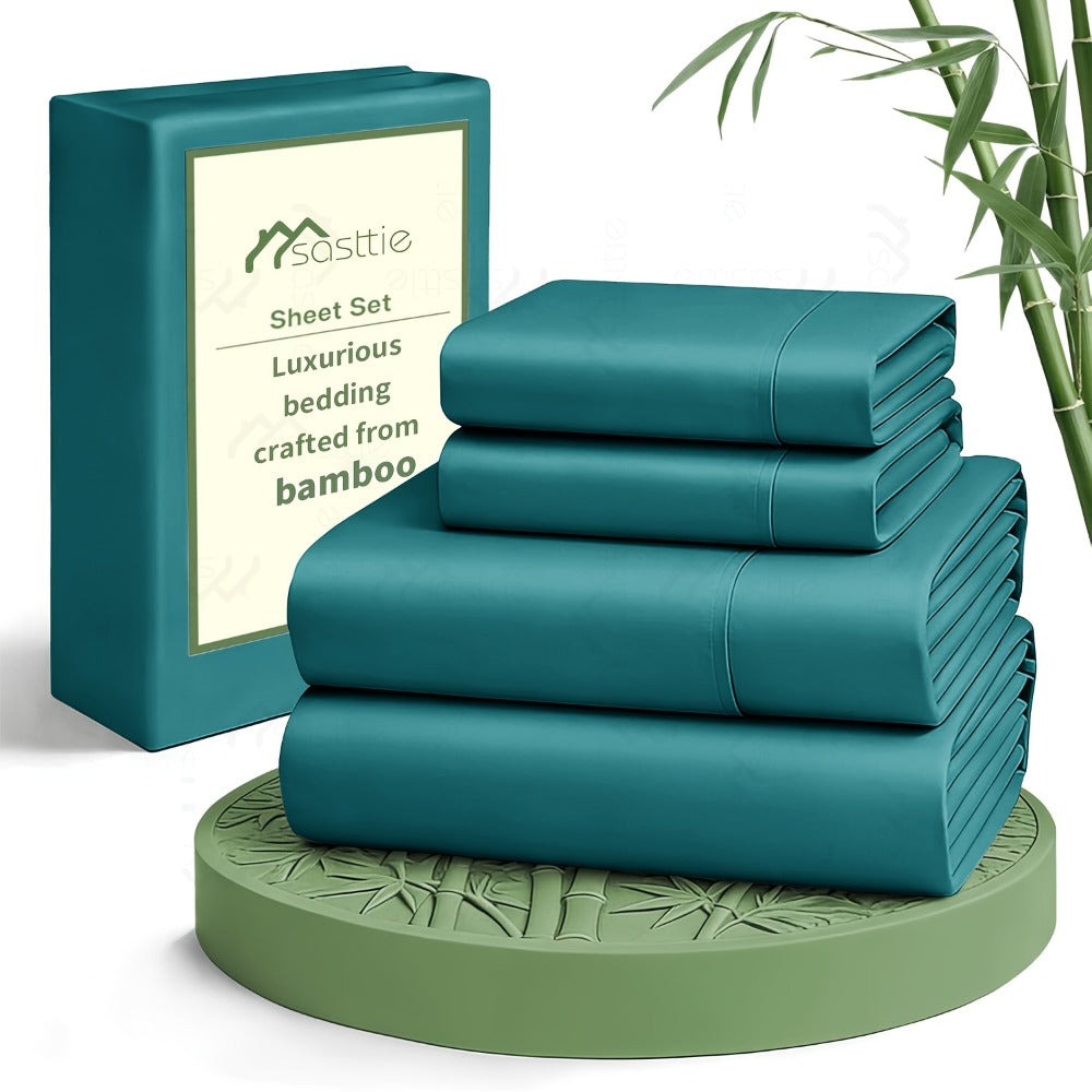 Cooling Bed Sheet Set 6 Piece Ultra Soft Deep Pocket 17 Inch Double Stitching for Hot Sleepers Twin Full Queen King Multiple Colors