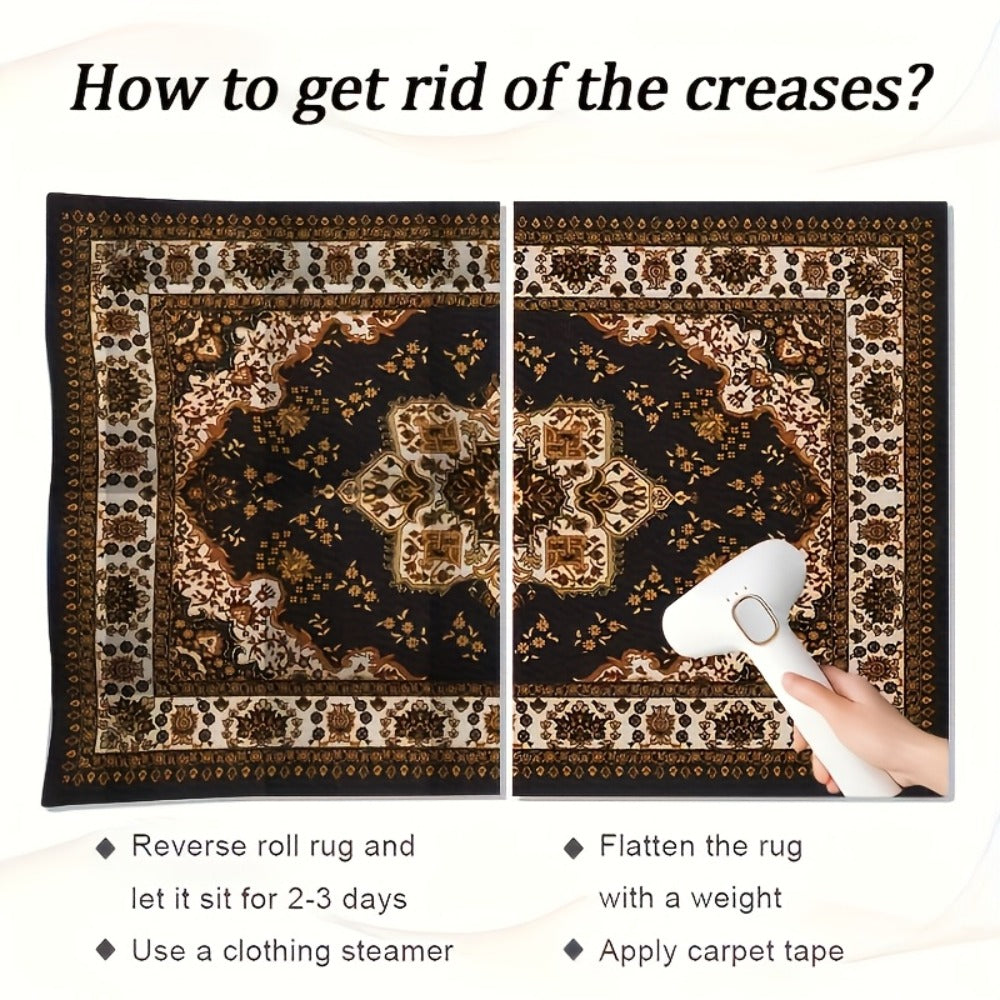 Large Area Rug for Living Room Bedroom ¨C Soft Fluffy Persian Bohemian Style Floor Mat, Anti-Slip Backing, Machine Washable, Vintage Carpet for Modern & Traditional Decor, Multiple Sizes