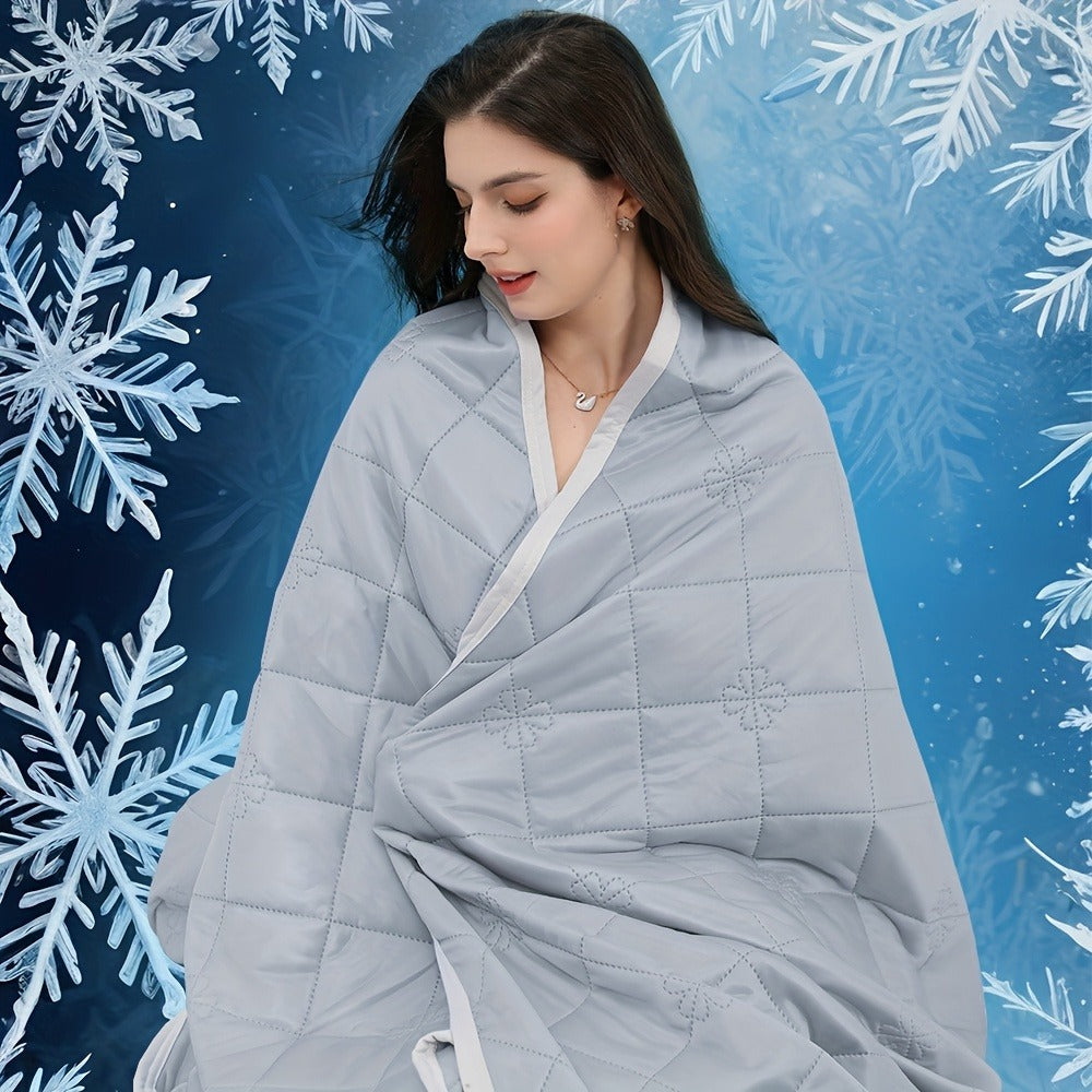 Cooling Blanket for Hot Sleepers ¨C Lightweight Knit Acrylic Throw Blanket, Breathable Air-Cooled Comforter for Summer, Soft Moisture-Wicking Blanket in Throw Twin XL Queen King, Sky Blue Grey Lake Blue Light Green Purple