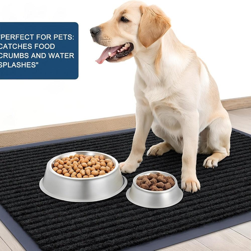 Door Mat 2-Pack Indoor Outdoor Welcome Entryway Rug Non-Slip Low Profile Polyester Floor Mat for Front Door Patio Porch Mudroom