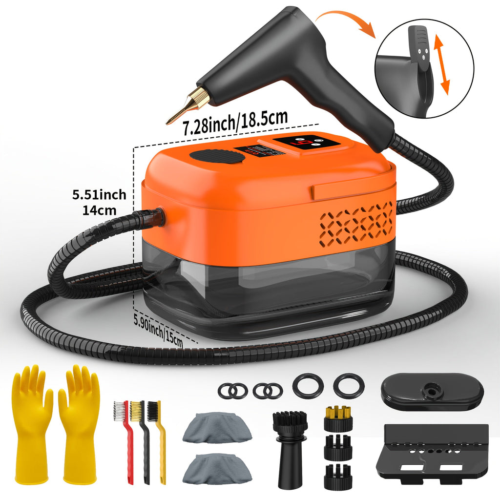 Steam Mop Cleaner Handheld LCD Display Gear Switch 40.58oz Tank One-Key Start for Carpet Kitchen Sofa Upholstery Multi-Model