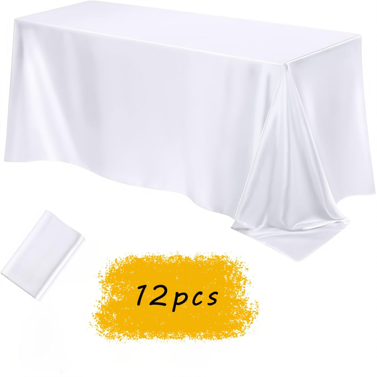 Satin Tablecloth 12pcs 57¡±x102¡± Rectangular Silky Smooth Fabric Table Cover for Wedding Banquet Birthday Party Holiday Event