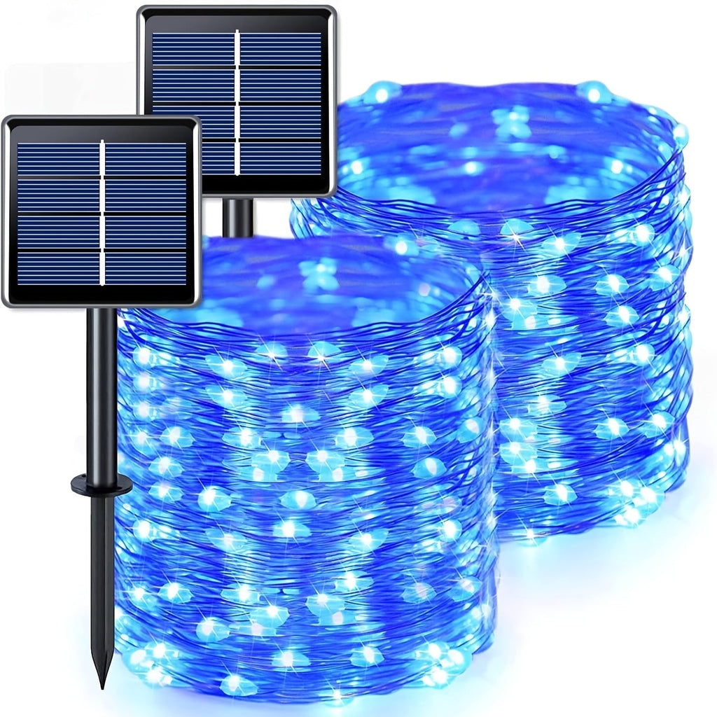 Solar Fairy String Lights Outdoor ¨C 110 LED Copper Wire Solar Twinkle Lights with 8 Modes & Touch Control for Christmas Tree, Garden, Patio, Wedding & Party ¨C 2, 4 or 8 Pack