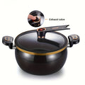 8.45QT Non-Stick Ceramic Stockpot with Twist Lock Handle - Induction & Gas Compatible, Cast Iron, Home & Restaurant