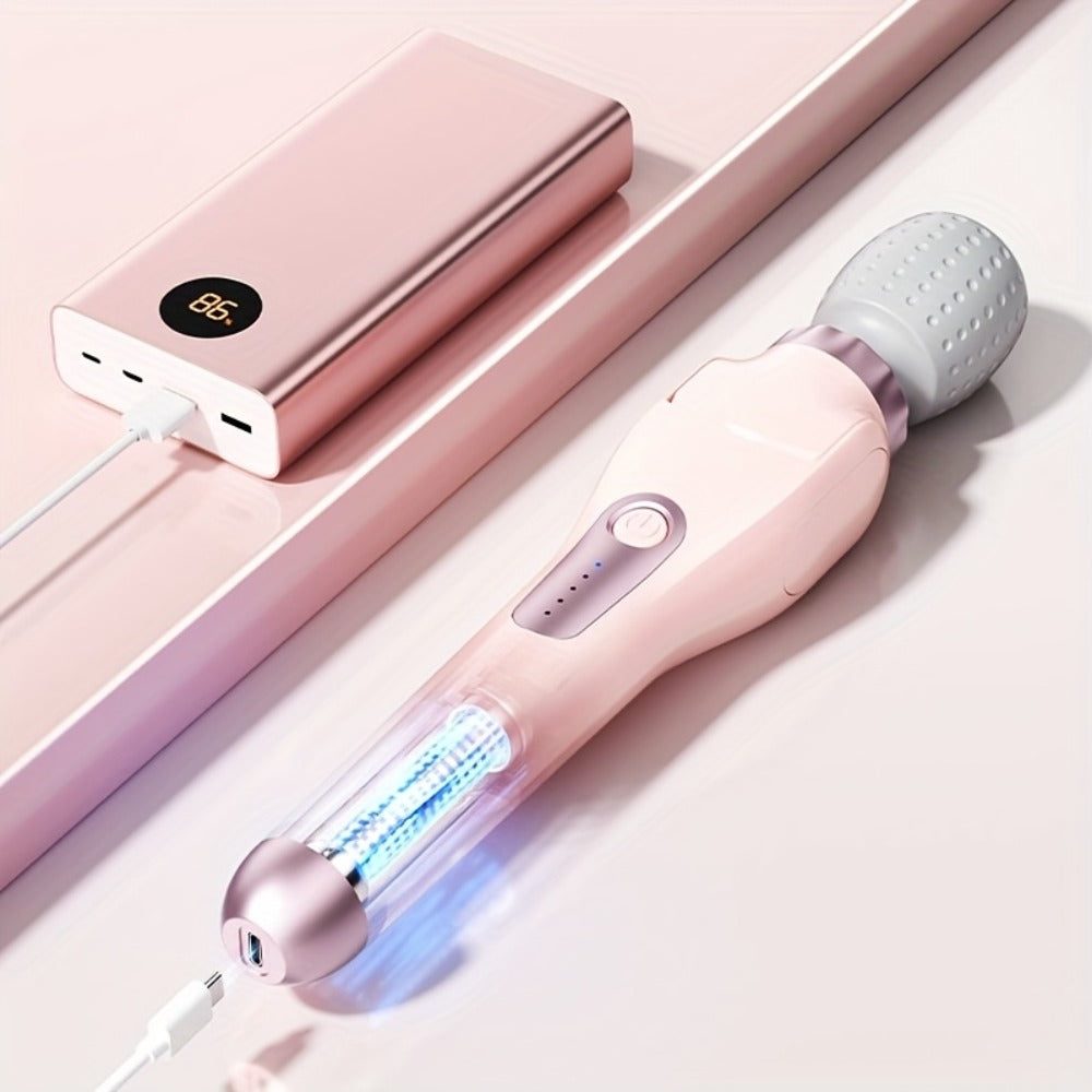 Electric Handheld Massager 180¡ã Foldable Massage Stick | 5-Speed Vibration USB Rechargeable Rotating Head | Full Body Relief Neck Back Shoulder Leg Waist | Portable Cordless Massager Gift for Women Men