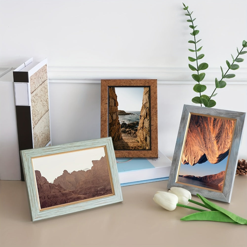 Vintage Photo Frames Set of 5/10, Rustic Retro Picture Frames 5x7 4x6 Inch with Tempered Glass, Wall & Tabletop Display Decorative Art Frames for Home Decor Halloween Christmas Gift
