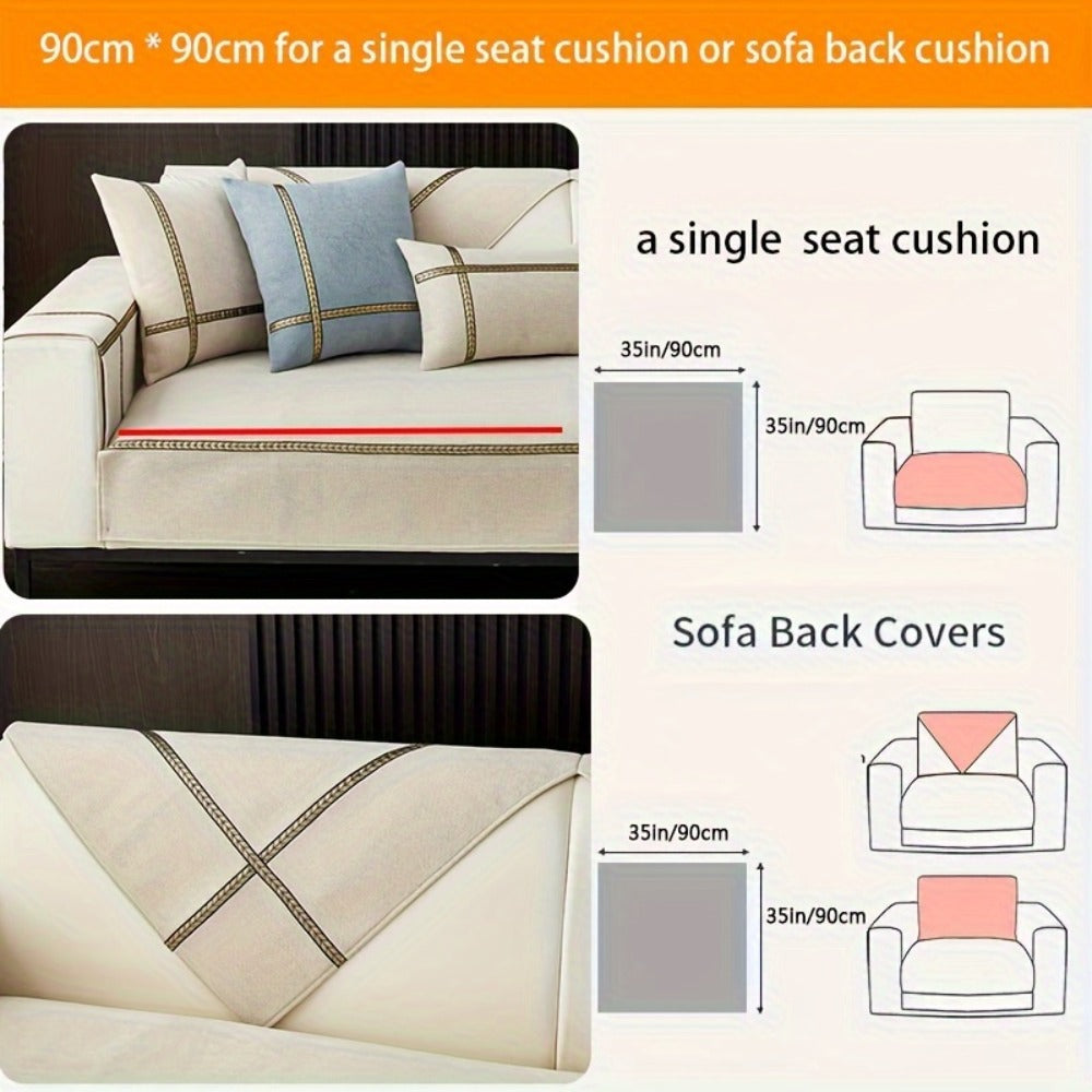 Chenille Sofa Cover Pet-Friendly Slipcover All Season Furniture Protector for Living Room Bedroom Office Couch Cover Multiple Sizes Colors