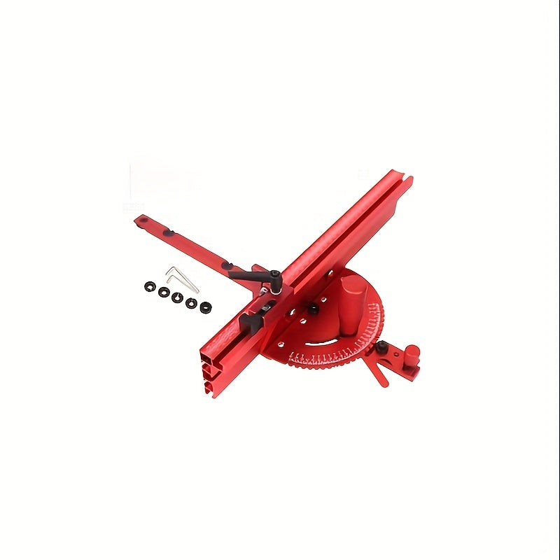 400mm Woodworking Angle Gauge with Adjustable Fence & Guide Rail ¨C Precision Miter Measuring Tool Compatible with 30mm & 45mm T-Track for Table Saw Router