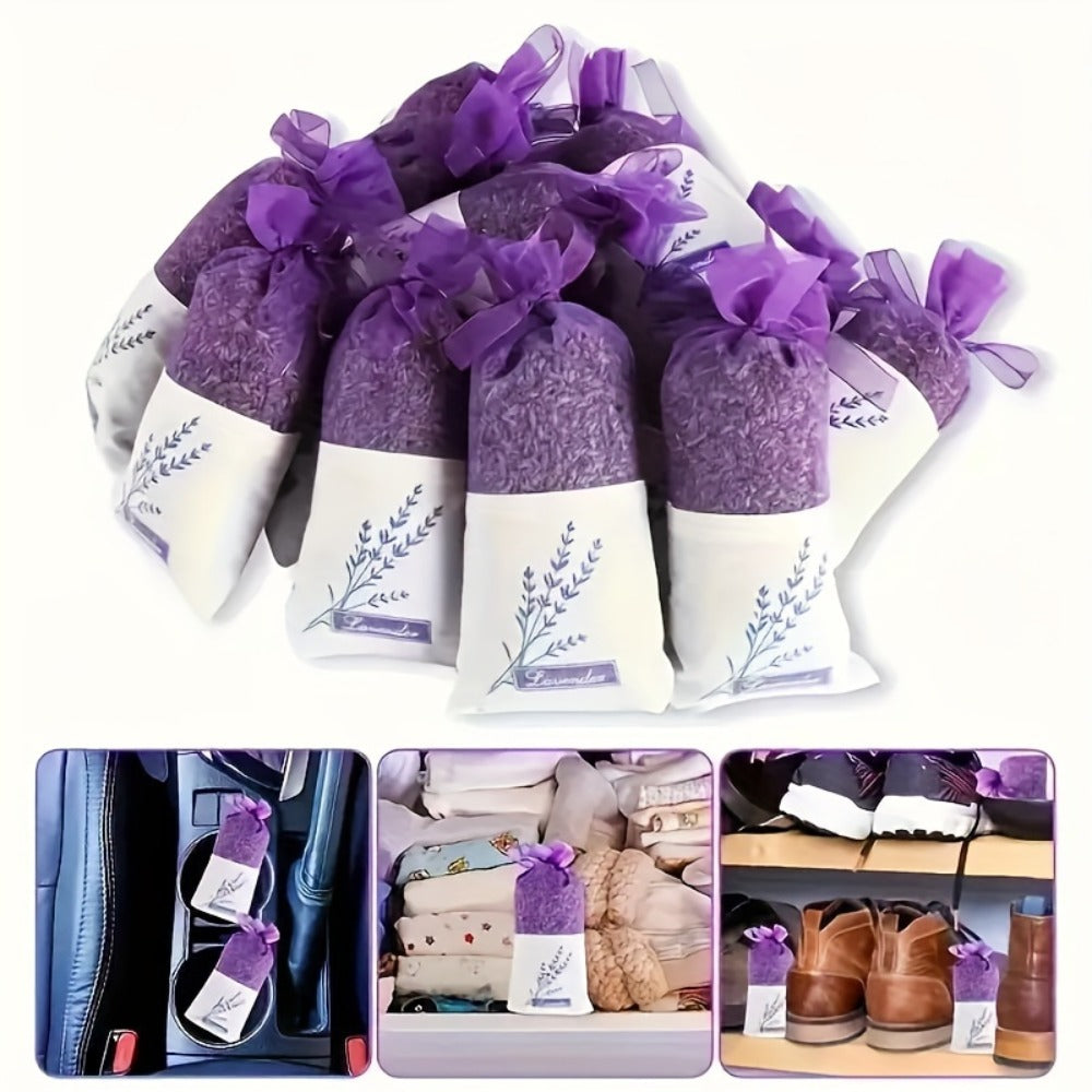Lavender Scented Sachets Bags for Drawer Wardrobe Closet Car Fragrance - 5A Grade Fresh Purple Lavender Aroma Home Freshener Moth Repellent Gift Set 5pcs or Trial Pack