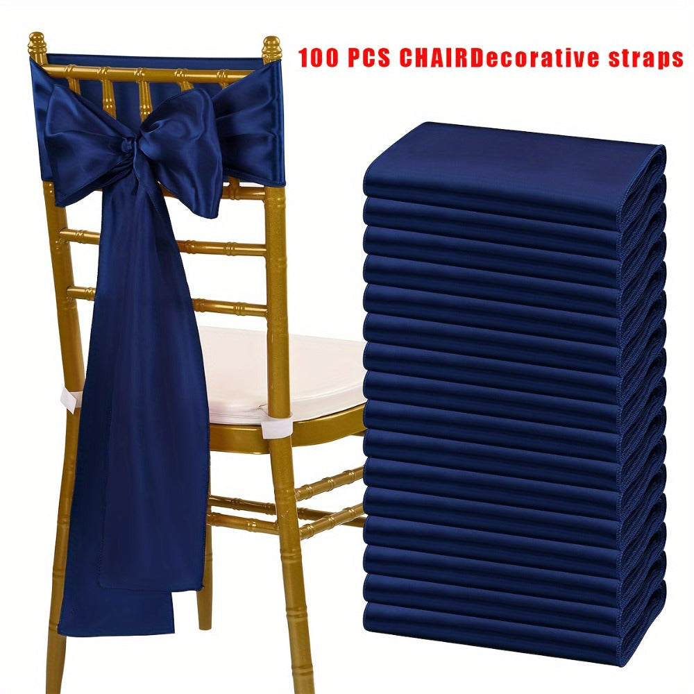 100pcs Satin Chair Sashes Bows for Wedding Banquet Party Event Decoration ¨C 13 Colors, 18¡Á275cm