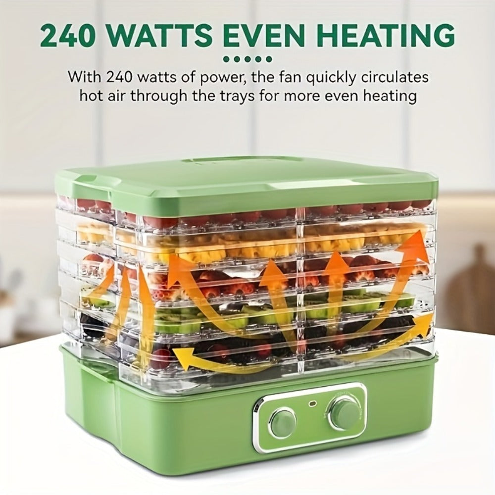Food Dehydrator Machine 5-Tray BPA-Free Stackable 240W Digital Temperature Control 95-158¡ãF Quiet 33dB Overheat Protection for Jerky Fruit Meat Veggies Herbs Snacks Home Use