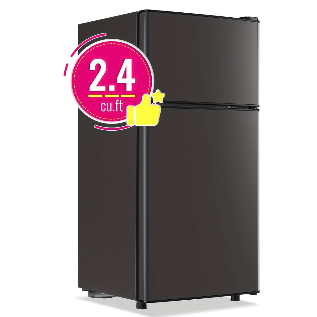 Compact Refrigerator, 3.2 Cu Ft Single Door Mini Fridge with 4-Layer Storage, Removable Shelves, Crisper Drawer & Adjustable Temperature ¨C Quiet Energy-Efficient Small Fridge for Dorm, Office, Apartment and Bedroom