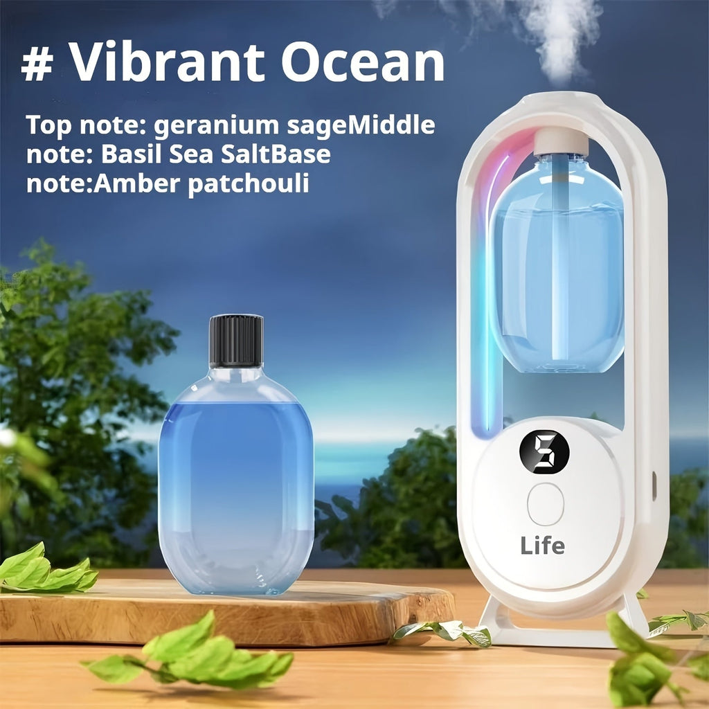 Aromatherapy Diffuser with Essential Oils 2-in-1 Humidifier - Hotel Scent Home Fragrance Machine with Natural French Essential Oils, Ultrasonic Spray, LED Ambient Light, Whole House Air Freshener for Bedroom, Living Room, Office