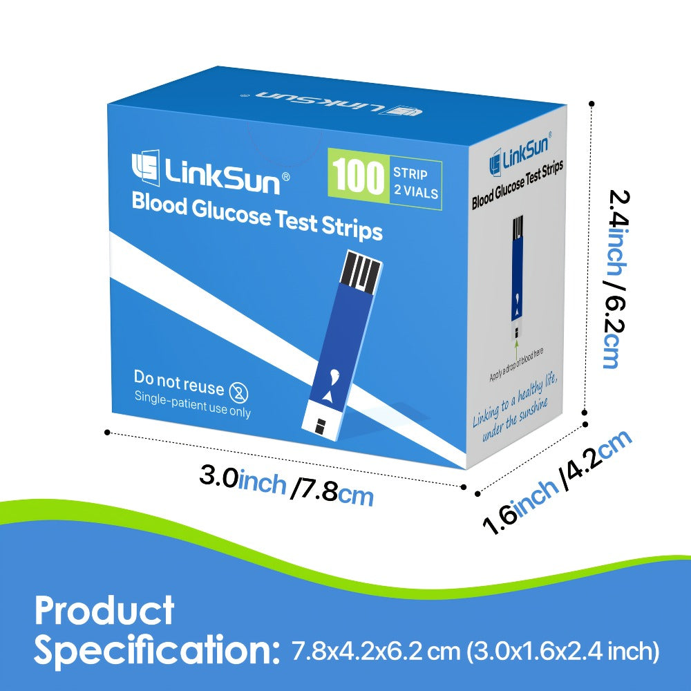 Diabetes Test Strips 100 Count ¨C Compatible with G-425-1, G-425-2, G-425-3 Blood Glucose Monitors