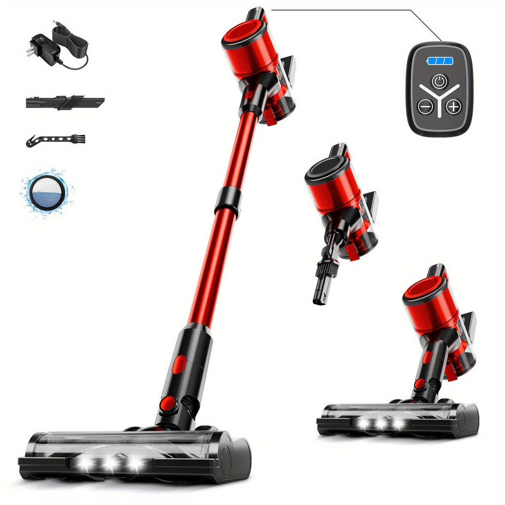 Stick Vacuum Cleaner 70Kpa MAX Suction Cordless & Corded 8-in-1 Handheld Vacuum for Hard Floors, Carpets & Pet Hair - Lightweight with Detachable Battery, LED Display, Up to 45 Min Runtime, Multiple Colors