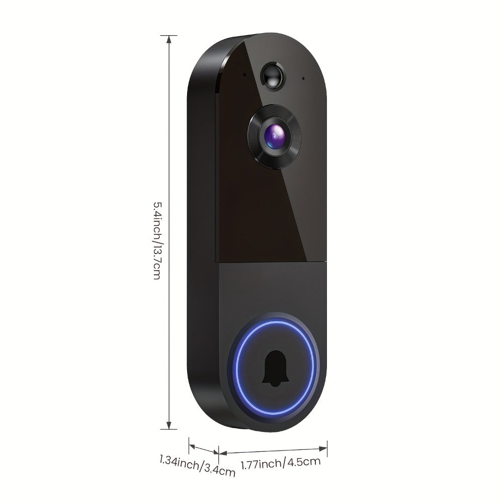 Wireless Video Doorbell Camera 1440P WiFi | AI Snapshot Night Vision Two-Way Intercom Rechargeable Battery | Photo Video Local Storage Smart Home Doorbell White Black