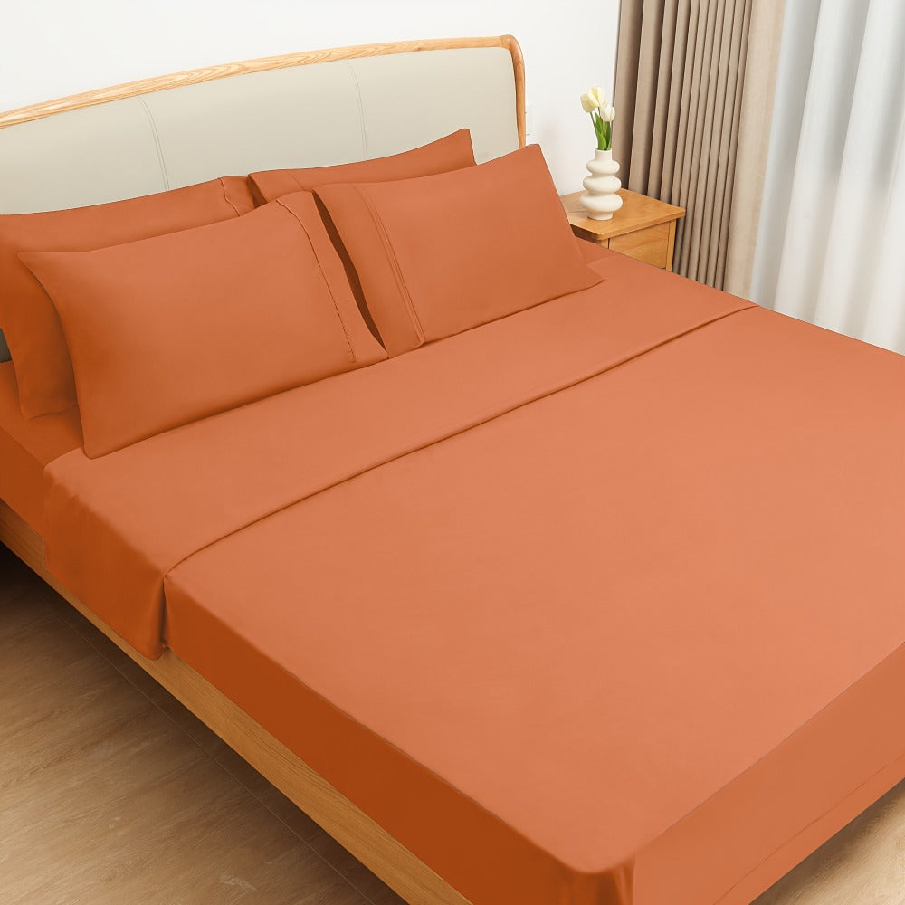 California King Sheet Set 6-Piece Breathable Cooling Bed Sheets Ultra-Soft Hotel Luxury Microfiber 18 Inch Deep Pocket Wrinkle Fade Resistant Flat Sheet Fitted Sheet 4 Pillowcases Multiple Colors