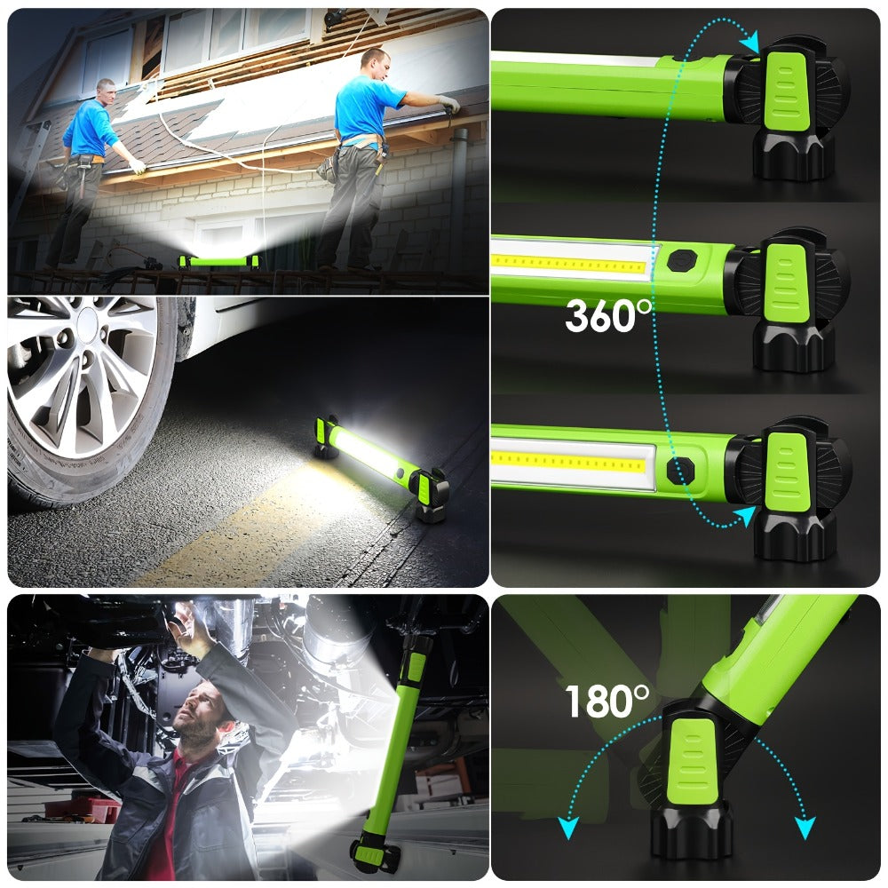 LED Work Light 2500LM Rechargeable Magnetic Underhood Inspection Light with 5200mAh Battery & Hooks ¨C Cordless Portable Work Lamp for Mechanics, Car Garage, Workshop & Emergency Use