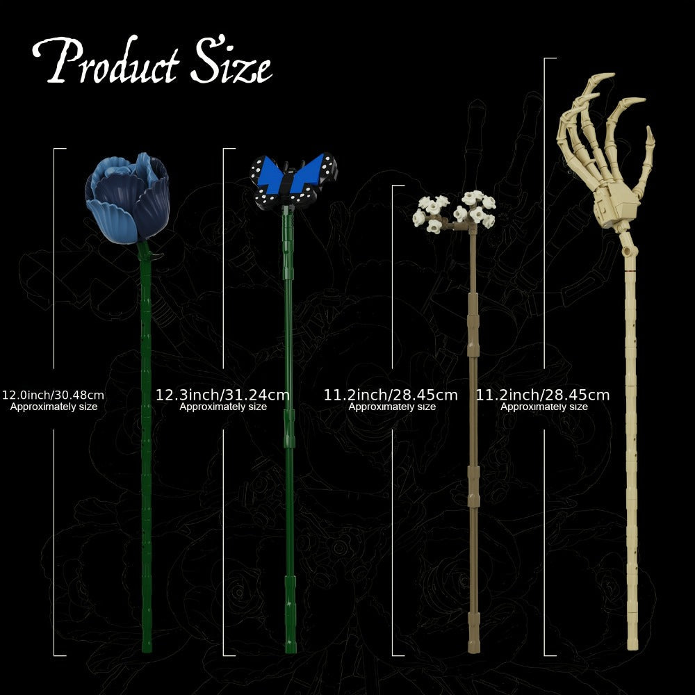 Gothic Skeleton Bouquet Gift Set ¨C Zombie Corpse Bride Floral Arrangement, Dark Aesthetic Home Decor for Women & Teens, Valentine's Day, Mother's Day & Easter Gothic Gift