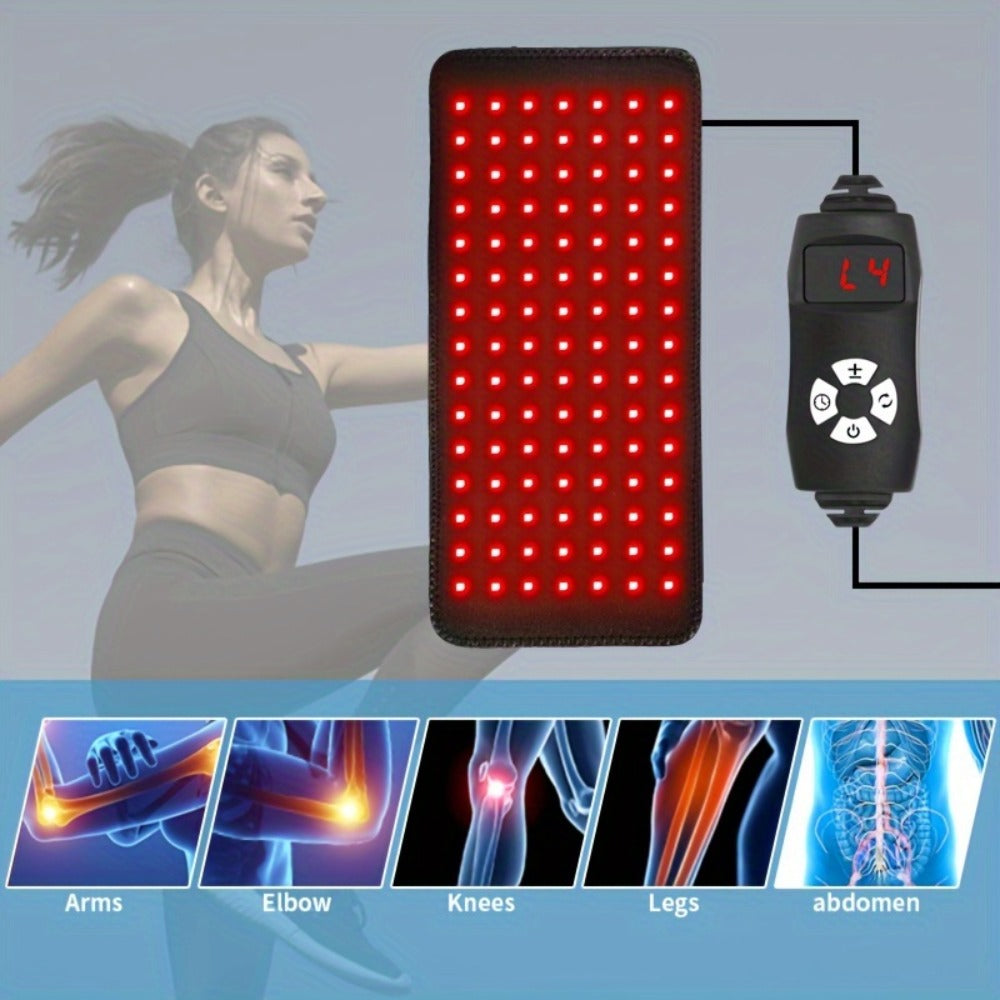 Red Light Therapy Pad Wearable Wrap with Timer ¨C Low Voltage Portable Infrared Light Device for Back, Waist, Shoulder & Knee Pain Relief, At-Home Body Recovery Wrap, Father's Day Gift, Black